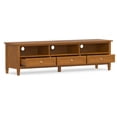 thumbnail image 3 of Simpli Home Warm Shaker 72 inch Wide Solid Wood Low TV Stand in Light Golden Brown For TVs up to 80 inches, 3 of 12