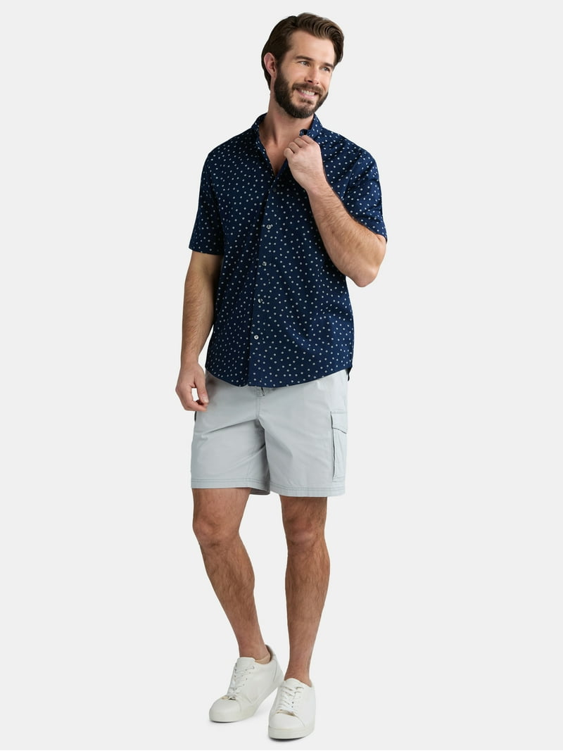 Blue Generation Men's Short Sleeve Poplin Shirt - Easy Care, Wrinkle Resistant, Button-Down Collar (Size 3XL, Navy)