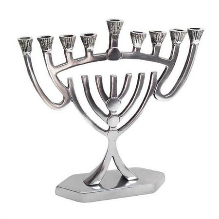 Zion Judaica Artistic Double Illumination Hanukkah Menorah Judaic Nested Menorah Shape Fits Standard Chanukah Candles Symbolic Tower Chanukiah