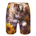 thumbnail image 3 of Logiee Cute Cat Sunflower Print Mens Swim Trunks Quick Dry Board Shorts,Breathable Hawaii Beach Shorts Swimwear Bathing Suits-Medium, 3 of 6