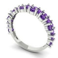 thumbnail image 2 of 0.98 ctw Wedding Band for Women - 14K White Gold Natural Amethyst Stackable Eternity Ring, 2 of 6