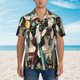 thumbnail image 2 of Balery Colorful Bulldog Duo Camisas hawaianas de manga corta para hombre, camisas playeras de corte holgado, camisas de vacaciones con botones,Medium, 2 of 7