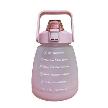 

Thinsont Portable Antisplash Water Cup Bottles with Straw Camping Traveling Sports Kettle Large Capacity Drink Mug Exercise Fitness Pink