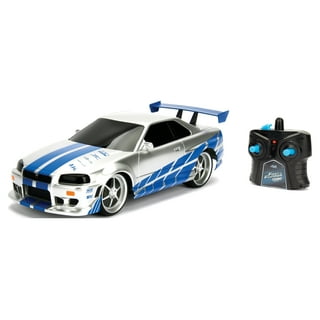 Jada Toys Fast & Furious Brian's 2002 Nissan Skyline R34 Die-cast Car, 1:24  Scale, Silver & Blue