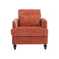 thumbnail image 3 of MAYEERTY Wood Frame Armchair, Modern Accent Chair Lounge Chair Tufted Club Chair, Mid Century Modern Arm Chairs with Studded, Solid Wood Frame, for Bedroom, Reading (Orange Chenille), 3 of 17