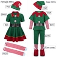 thumbnail image 2 of Disfraz de Papá Noel para hombre, mujer, niña y niño, disfraz de elfo verde, Cosplay familiar, fiesta de Navidad, vestido elegante de Año Nuevo, conjunto de ropa para, 2 of 4