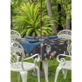 thumbnail image 3 of Outdoor Tablecloth with Umbrella Hole for Patio/Picnic/Party/Camping, Grey Space Waterproof Table Cloth Round Cover Washable, Cartoon Cute Spaceship Planet Star Funny (Dia 54"), 3 of 8