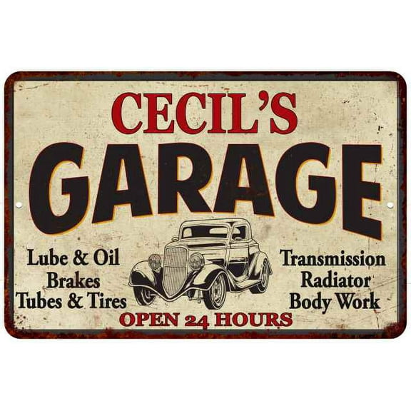 CECIL'S Garage Man Cave Metal Sign Decor 8x12 208120014217