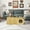Natural Wood, variant on Pusnapku 39" Coffee Table, Farmhouse Rustic Center Table with Holes and Anti-Collision Corners, Wooden Rectangle Accent Table, for Living Room