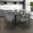 thumbnail image 2 of Regency 48-inch Round Laminate Table with 4 Zeng Stack Chairs Gray (TB48RNDGY44GY), 2 of 8
