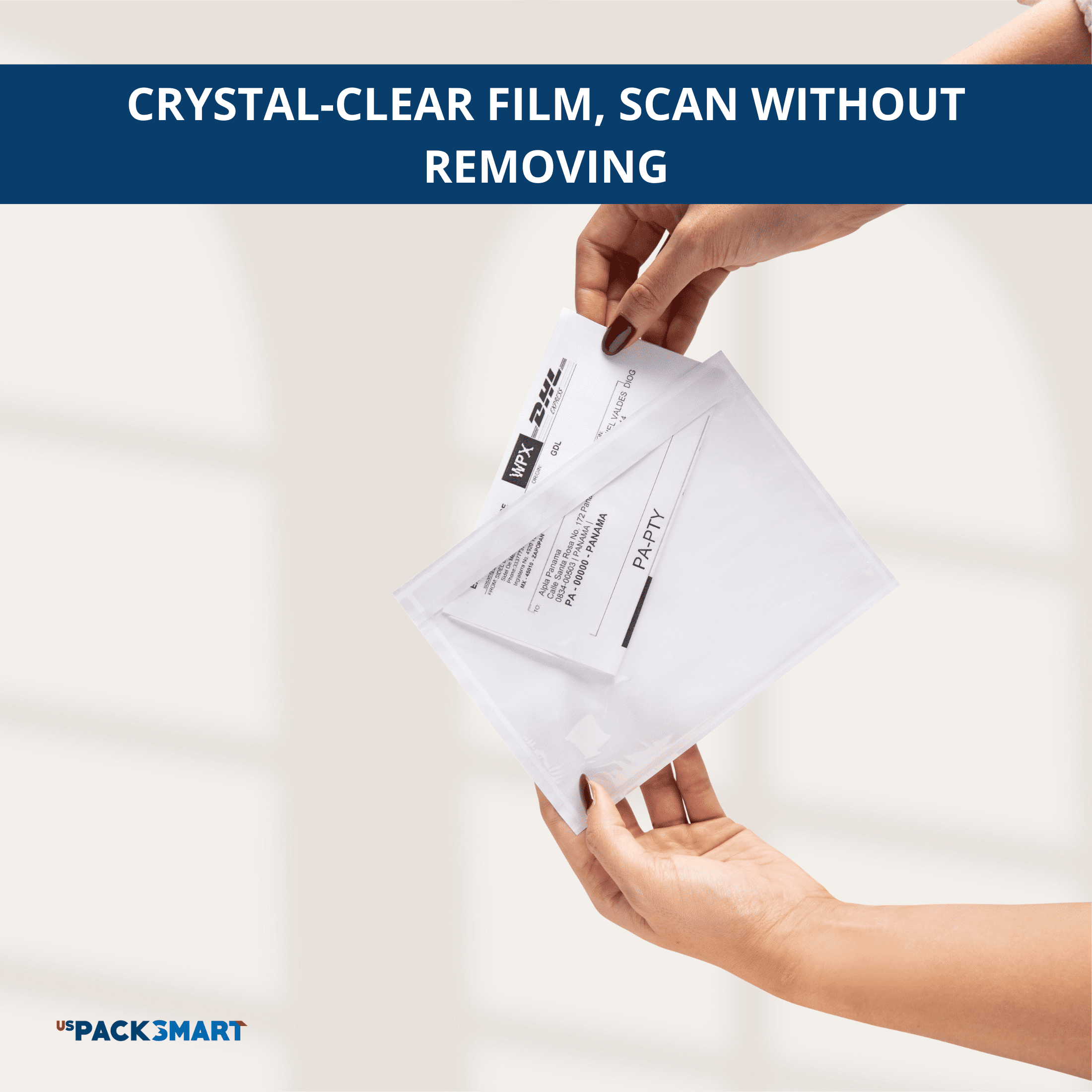 USPACKSMART 500 Units, 6"x8.5" Clear Packing List Shipping Label Envelopes - Heavy Duty Adhesive, Ideal for Labels, Invoices & Documents