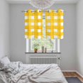 thumbnail image 5 of Yellow Plaid Kitchen Curtains Small Short 39 Inch Length, Watercolor Grid Checker Gingham Farmhouse Grommet Bedroom Living Room Curtains, Light Filtering Cafe Curtain Drapes 2 Panels Set 55''x39'', 5 of 9