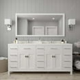 thumbnail image 2 of Caroline Parkway 72" Double Bath Vanity in White with White Quartz Top and Square Sinks with Polished Chrome Faucets with Matching Mirror, 2 of 3