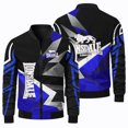 thumbnail image 3 of Chaqueta exterior con cremallera y cuello redondo para hombre, con estampado de logotipo de león en 3D, chaqueta clásica para carreras, ciclismo todoterreno y exteriores, 3 of 5