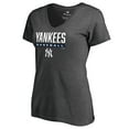 thumbnail image 2 of Women's Ash New York Yankees Win Stripe V-Neck T-Shirt, 2 of 3