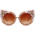 thumbnail image 1 of Gafas de sol de diamantes de gran tamaño para mujer, gafas de sol tipo ojo de gato con diamantes de imitación, 1 of 4