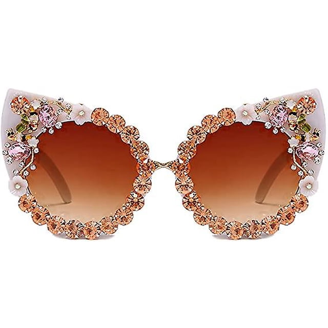 Gafas de sol de diamantes de gran tamaño para mujer, gafas de sol tipo ojo de gato con diamantes de imitación