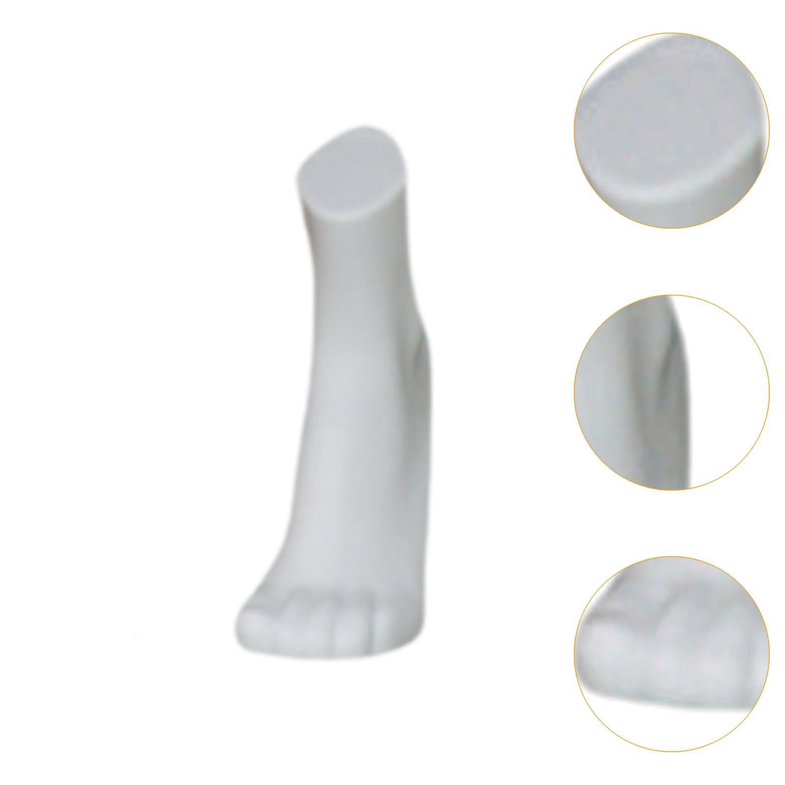 Zxpjkyu Male Mannequin Foot Model with Magnetic Base Photo Prop Sock Display Model for Short White