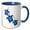 Blue/White, variant on 3drose, Hawaiian Honu Sea Turtles Island Design with Tropical Flower Shells, 11oz Mug