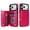 Hot pink, variant on Kryonix for iPhone 17 Pro Max Wallet Case with Card Holder, PU Leather Kickstand Card Slots Case, Double Magnetic Clasp and Durable Shockproof Cover,Black/Pink/Blue