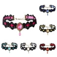 thumbnail image 3 of Racing Butterfly Black Lace Necklace Collar Choker Velvet Crystal Vintage Gothic Chain Pendant, 3 of 8