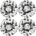thumbnail image 2 of Shower Caps,Halloween Witch Hats and Bats Waterproof Shower Cap for Women 4 Pieces,Double Reusable Hair Cover for Shower PEVA Elastic Stretch Hem, 2 of 7