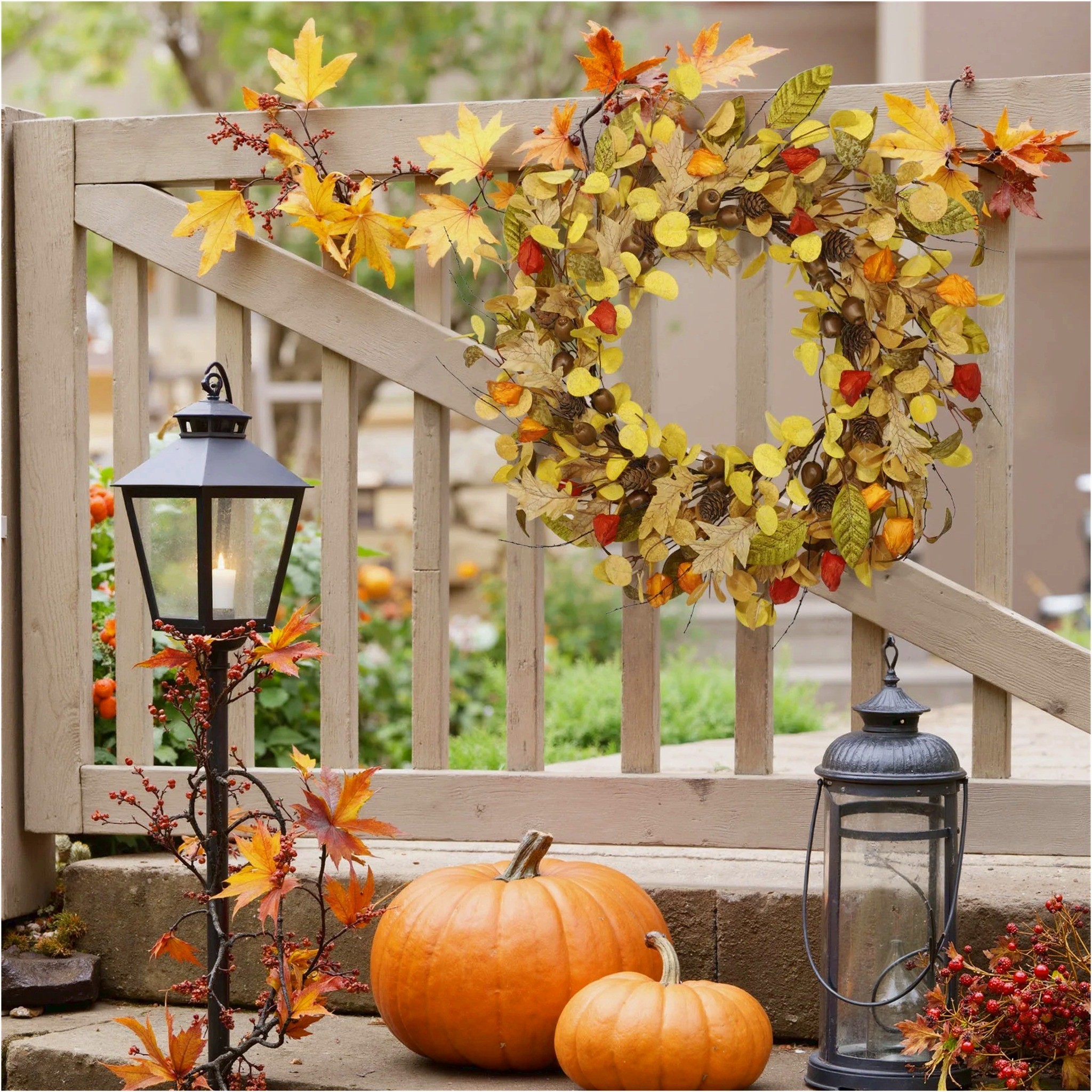 Scidweet 20in Autumn Fall Wreath with Eucalyptus photo 5