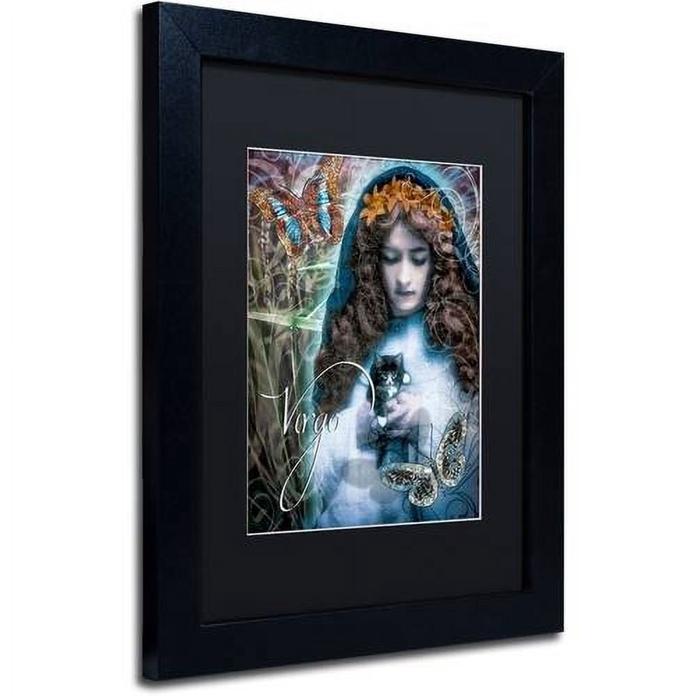 Trademark Fine Art "Art Nouveau Zodiac Virgo" Canvas Art by Color Bakery Black Matte, Black Frame