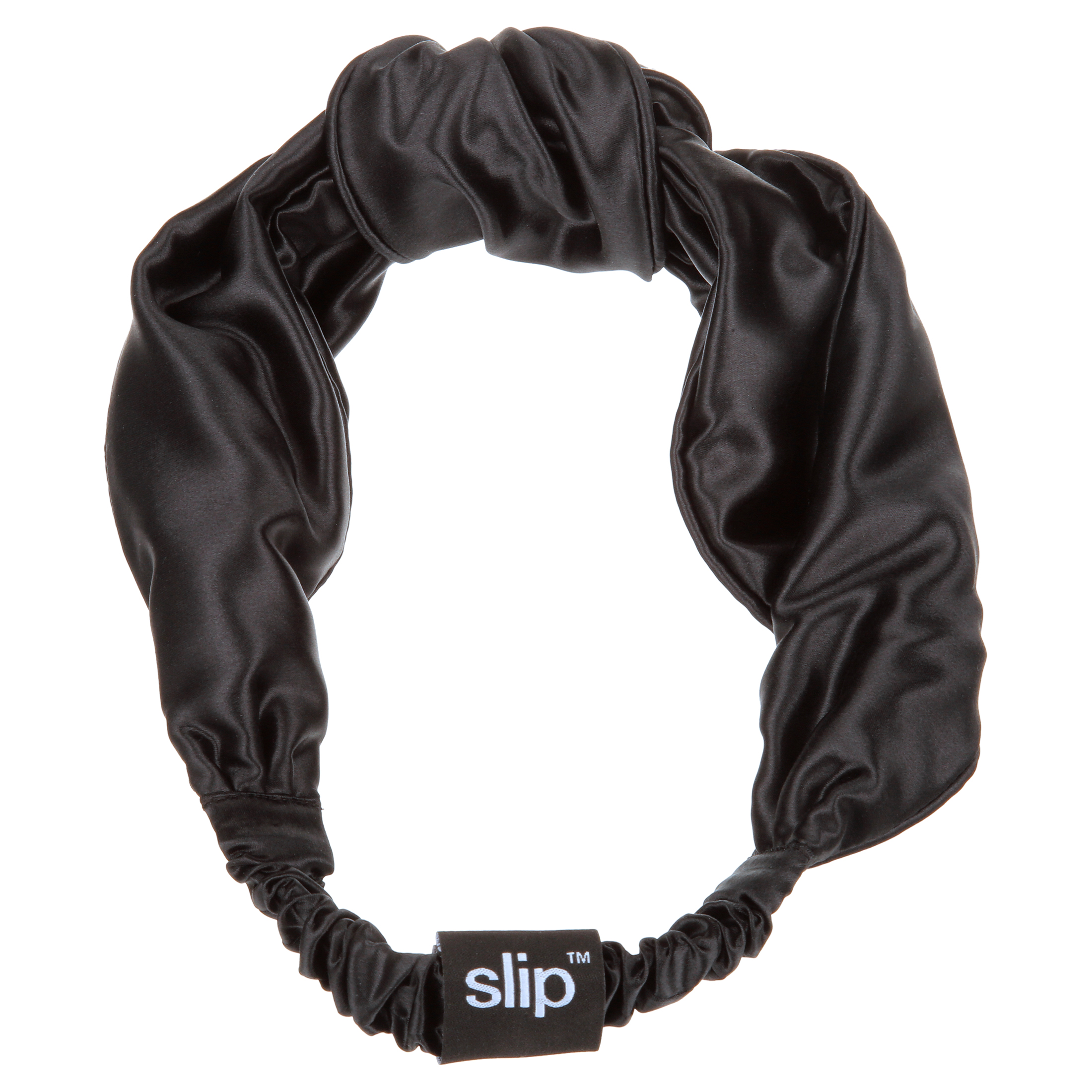 Slip Pure Silk Knot Headband, Mulberry 22 Momme Silk, Black
