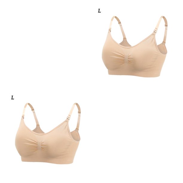 Minnieouse Sujetadores de maternidad, sujetador de lactancia sin aros, conjunto de bragas, ropa de embarazo, previene la flacidez, sujetador transpirable color L 2piezas Minnieouse CBP172717