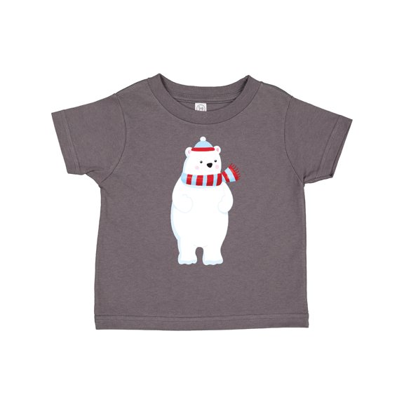 Inktastic Polar Bear, Cute Bear, Bear with Scarf, Hat Boys or Girls Toddler T-Shirt