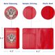 thumbnail image 4 of (Rojo) con soporte para pasaporte con insignia de metal 3D, billetera de viaje para pasaporte de cuero blindado, accesorios para titulares de identificación de viaje para mujeres y hombres, 4 of 5