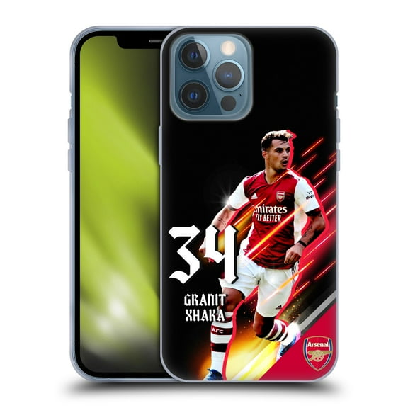 Head Case Designs Officially Licensed Arsenal FC 2021/22 First Team Granit Xhaka Soft Gel Case Compatible with Apple iPhone 13 Pro Max