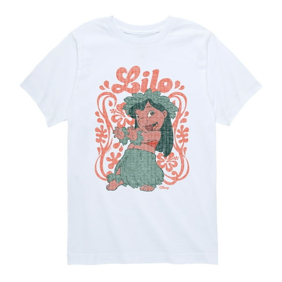 Lilo & Stitch - Lilo Floral Frame - Youth Boys Short Sleeve Graphic T-Shirt