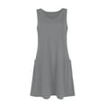 thumbnail image 4 of Kagetolytai Dresses for Women 2024 Womens Summer Dresses Plain Loose V Neck Sleeveless Sundresses Swimsuit Coverup with Pockets Summer Dresses for Women 2024 Gray M, 4 of 9