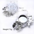 thumbnail image 2 of Diamond-Embellished Shirt Button Covers, Silver-Tone Cufflinks for Evening Wear, Women's Dress Shirt Accessories Pair, 2 of 8