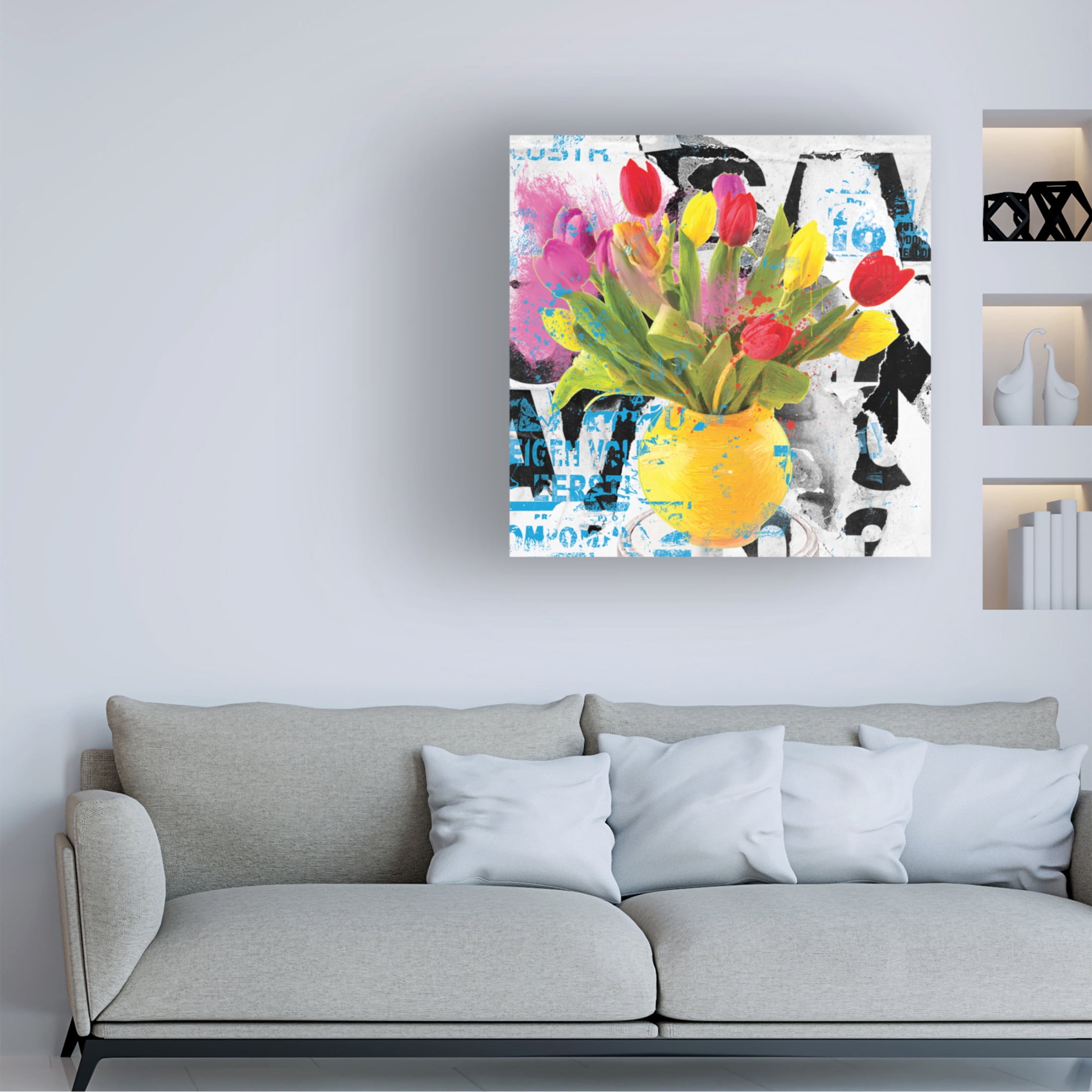 Canvas Wall Art - Porter Hastings 'Urban Bouquet 8' Wall Art for Living Room, Bedroom, or Office Décor by Trademark Fine Art - 14 x 14 Inches