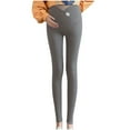 thumbnail image 2 of BLTIBY Maternity Leggings for Women Winter Autumn Warm Pregnancy Pants with Pockets Over the Belly Thermal Yoga Bottom Pants Dark Gray L, 2 of 9