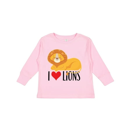 

Inktastic I Love Lions Gift Toddler Boy or Toddler Girl Long Sleeve T-Shirt