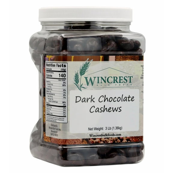WinCrest Dark Chocolate Cashews (3 Lb Tub)