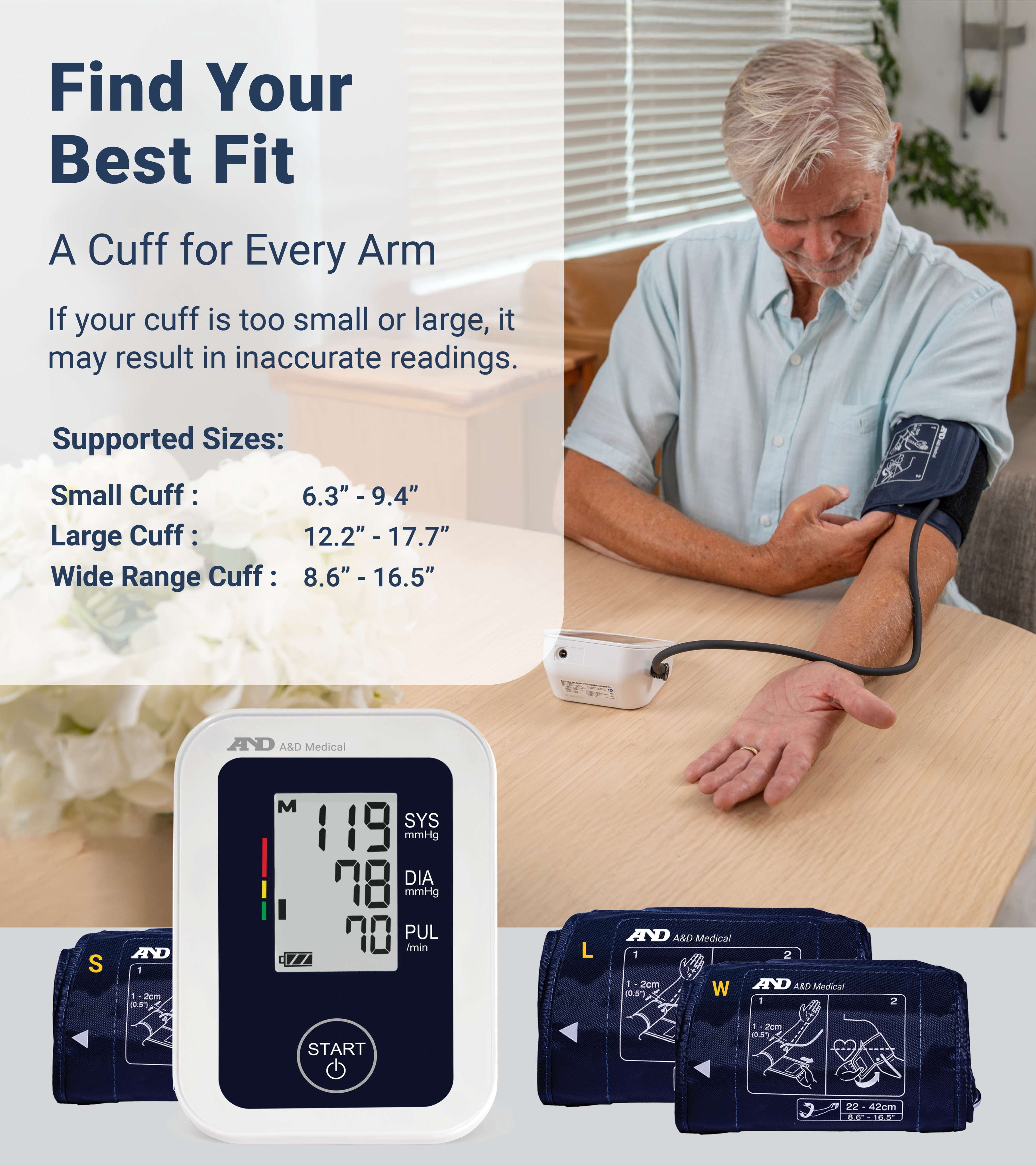 A&D Medical UA-651SAC Heart Rate Detection Digital Upper Arm Blood Pressure Monitor with Small Cuff