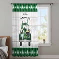 thumbnail image 4 of St. Patrick's Day Sheer Curtains 108" Extra Long, Truck Shamrock Gnomes Green Plaid Wood Light Filering Curtains, Privacy Drapes Simi Floor to Veiling Curtain for Living Room Bedroom Window Treatment, 4 of 9
