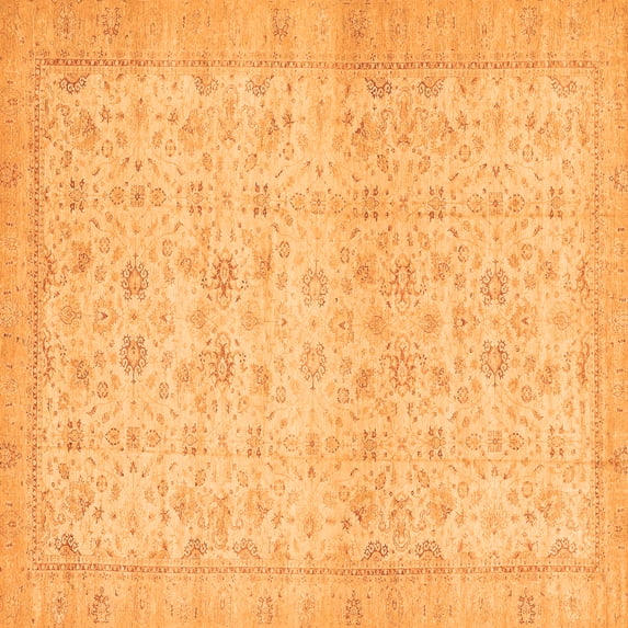 Ahgly Company Indoor Square Oriental Orange Traditional Area Rugs, 3' Square