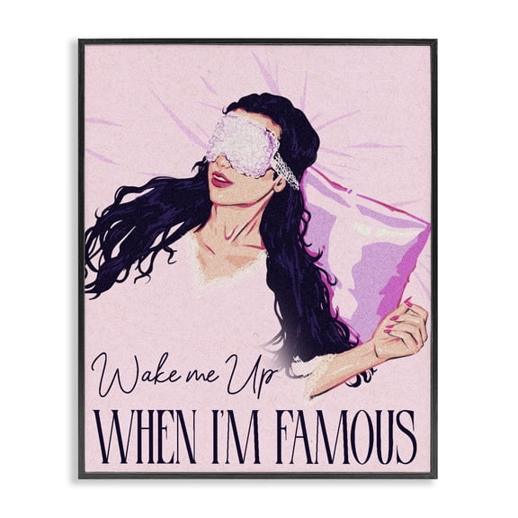 Stupell Industries Art Deco Wake Me Up When Famous Black Framed Giclee Art, 11 x 14, by Ziwei Li
