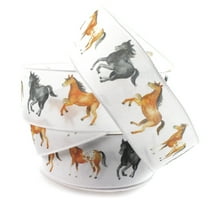 Ribbon Traditions Wild Horses White Wired Ribbon 2 1/2" by 25 Yards