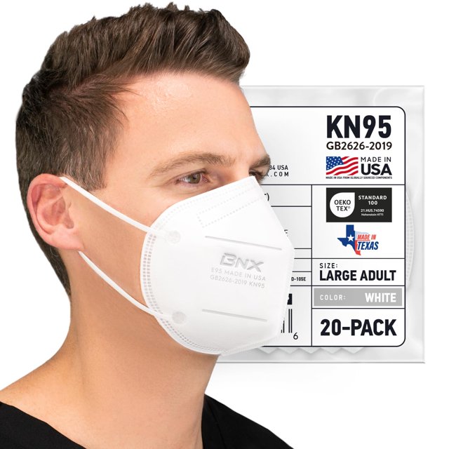 Mascarilla facial KN95 AccuMed E95 desechable, paquete de 20 unidades, color blanco AccuMed AccuMed