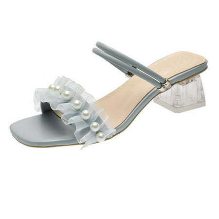 

KI-8jcuD Sandals Flip Flops Middle Heel Strap Open Summer Spring Heel Toe And Women S Sandals Transparent Thin Women S Sandals Sandals For Women Size Womens Slipper Sandals Size 6 Bare Women S Sanda