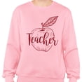 thumbnail image 2 of Teacher Apple Sweatshirt Unisex X-Large Pink, 2 of 5