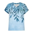 thumbnail image 5 of Fznquz Floral Women Tops on Sale under $10 Casual 2025 Shirt Blue Spring Summer Short Sleeve V Neck Loose Womens Blouses, 5 of 5