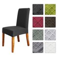 thumbnail image 1 of 1pcs Stretch Solid Diamond Lattice Dining Chair Cover Slipcover Removable Washable Short Dining Chair Protector Seat Solid Slipcovers for Hotel Dining Black, 1 of 7